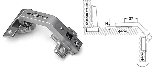 Петля мебельная угловая 90